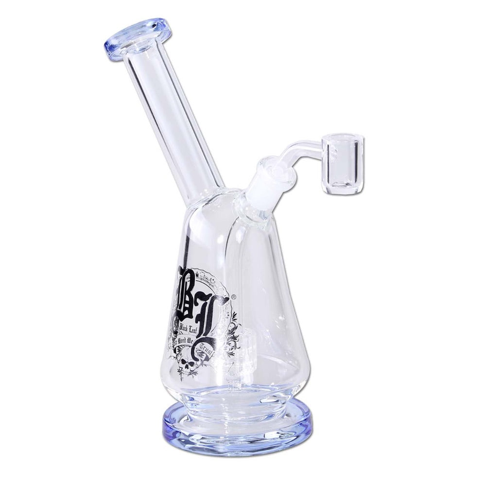 Black Leaf Glass Drum Percolator Dab Rig | Blue