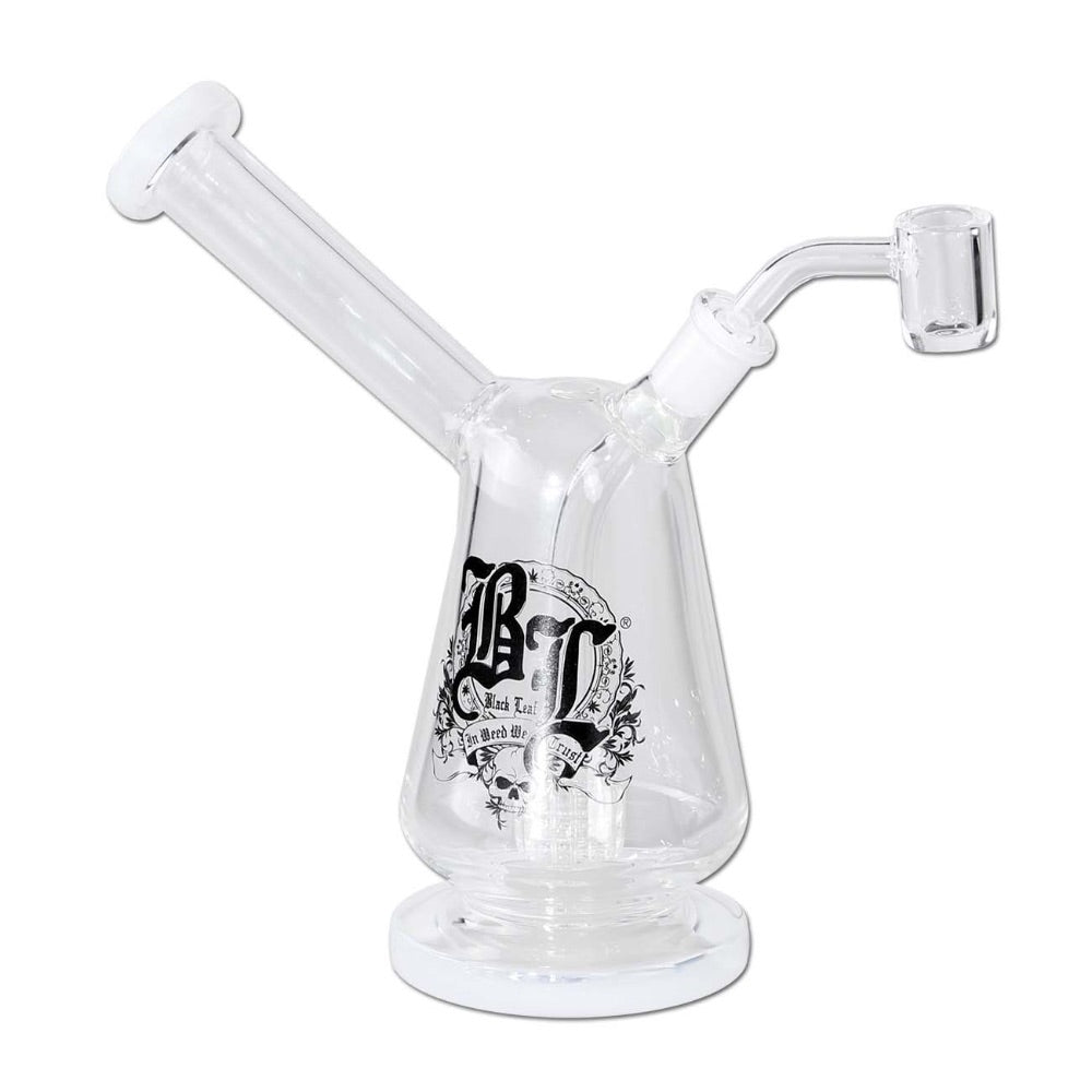 Black Leaf Glass Drum Percolator Dab Rig