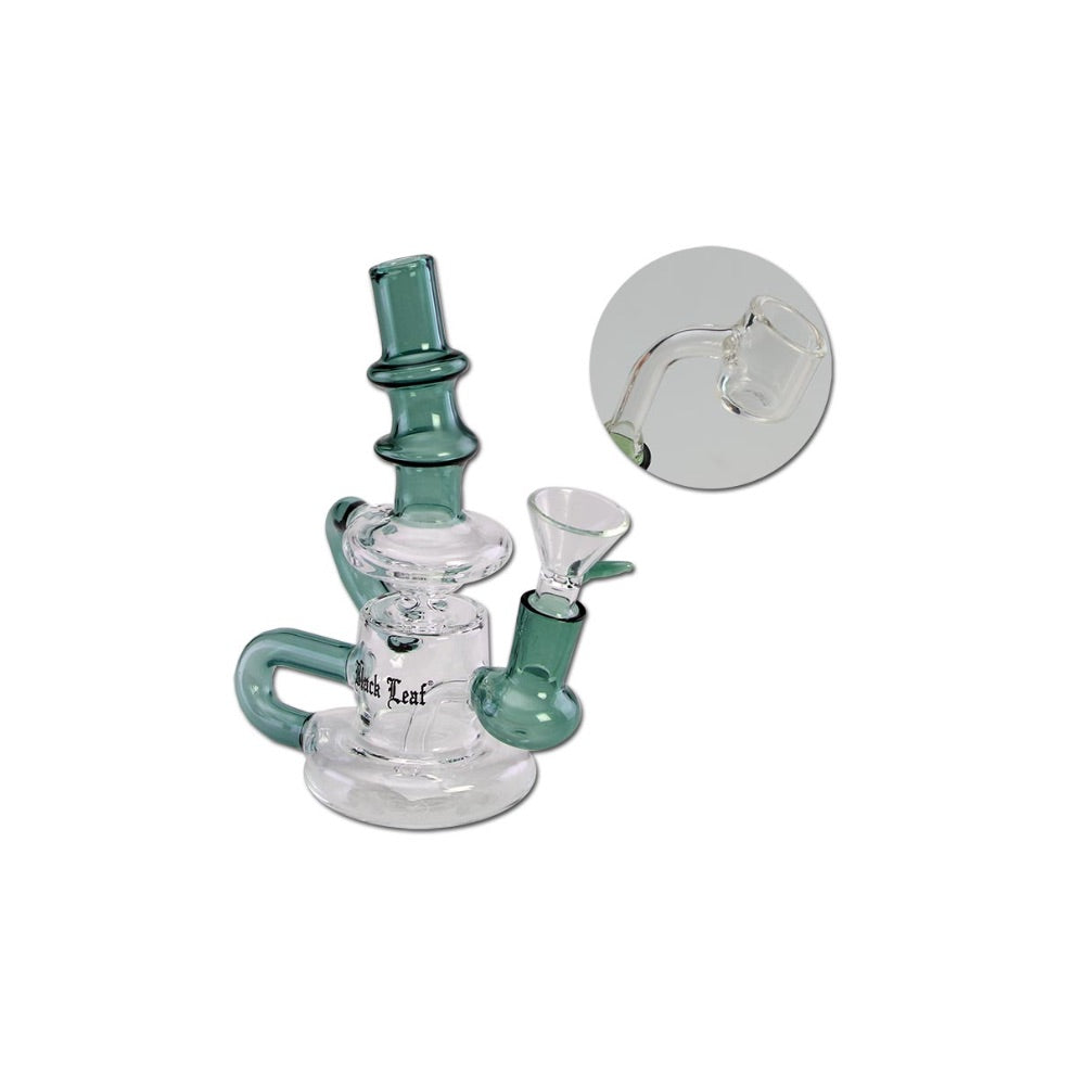 Black Leaf Glass Recycler Hybrid Dab Rig