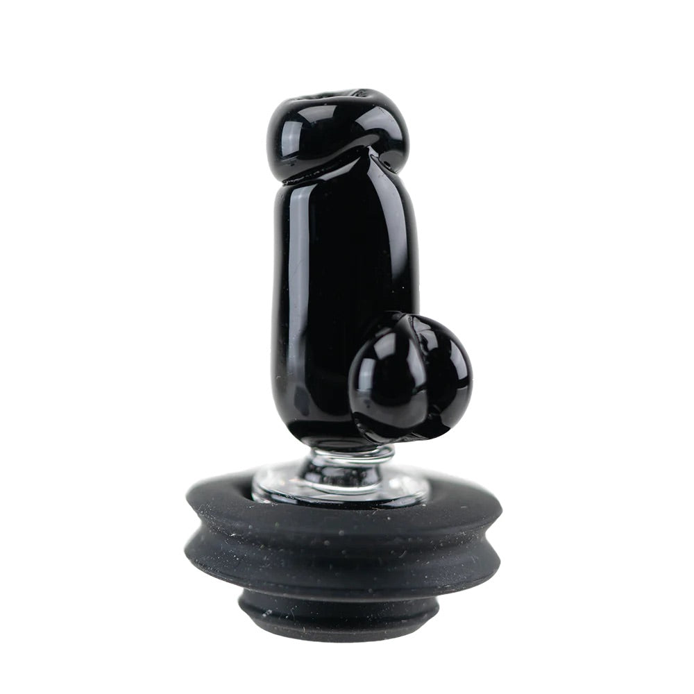 Empire Glassworks Black Phallus Puffco Peak Pro Carb Cap | in joint
