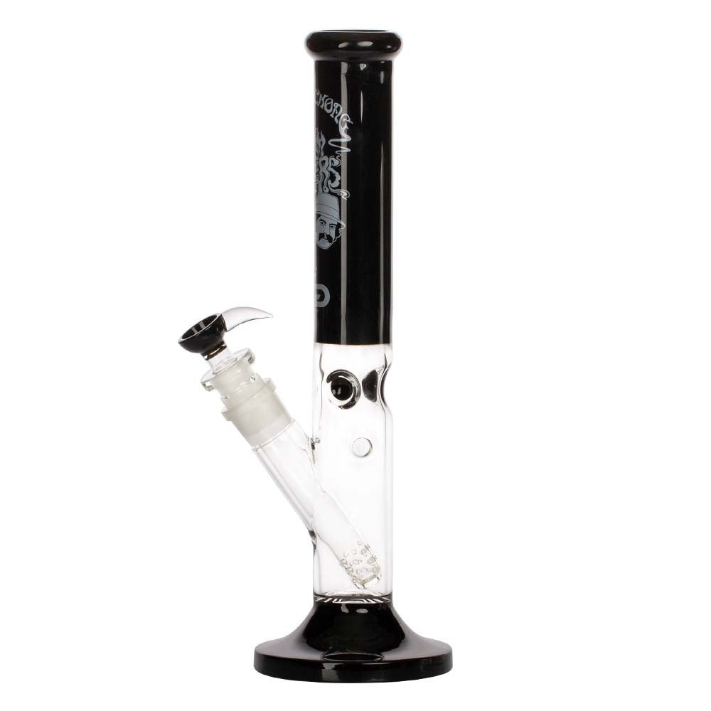 Grace Glass Cheech & Chong High Rollers Straight Tube Bong | Black | side view 2