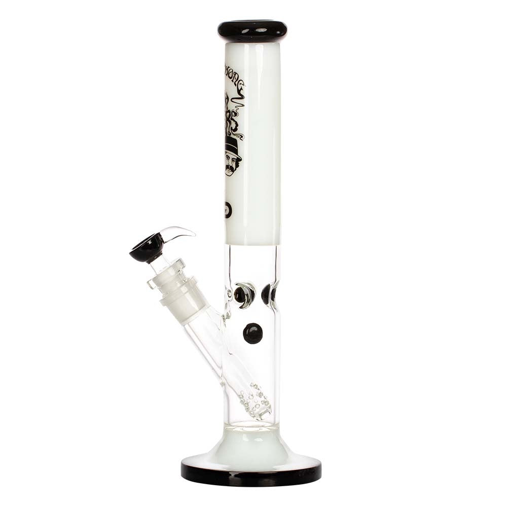 Grace Glass Cheech & Chong High Rollers Straight Tube Bong | White | side view 2