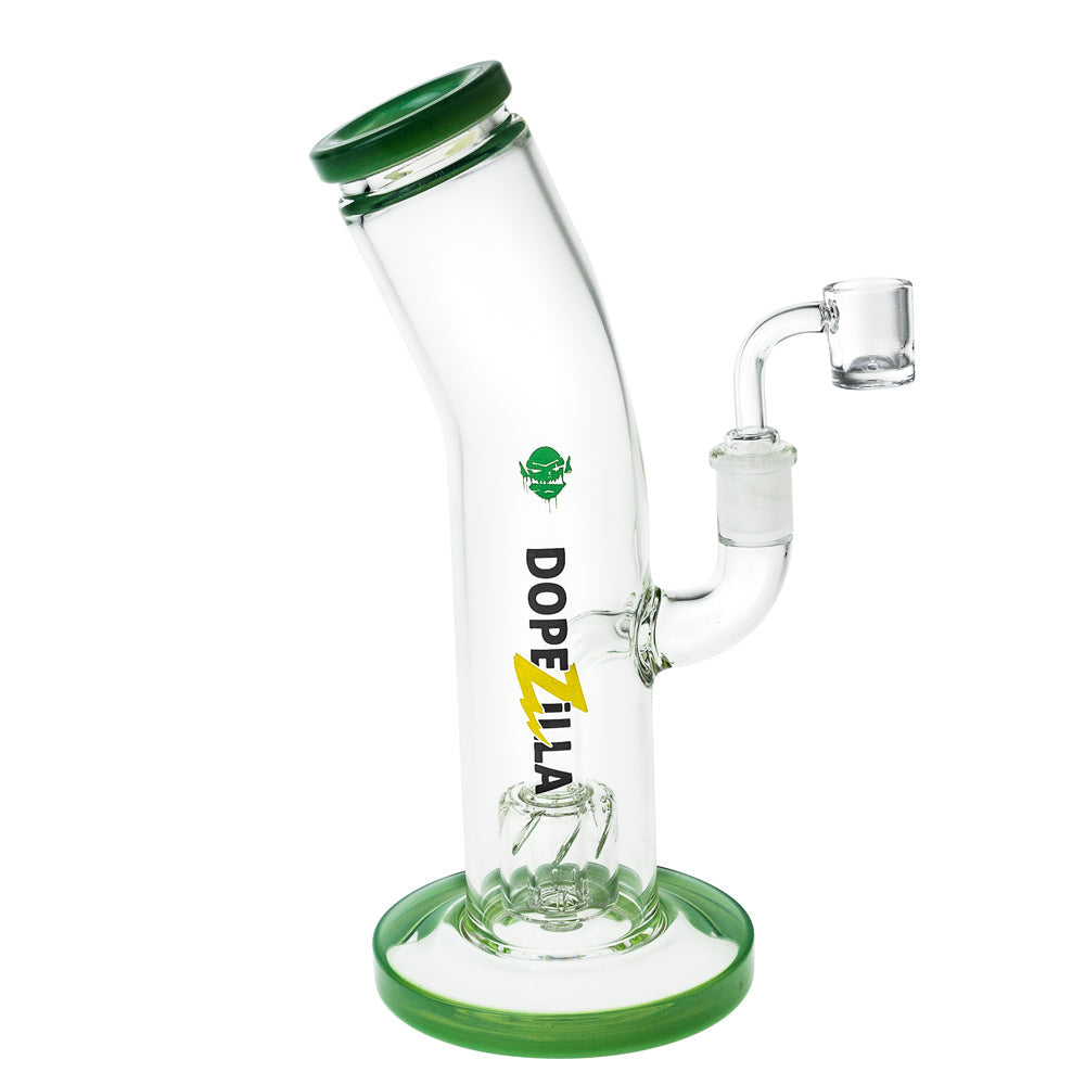 Dopezilla Glass Ogre Dab Rig | 10 Inches | Milky Jade | Side view 1