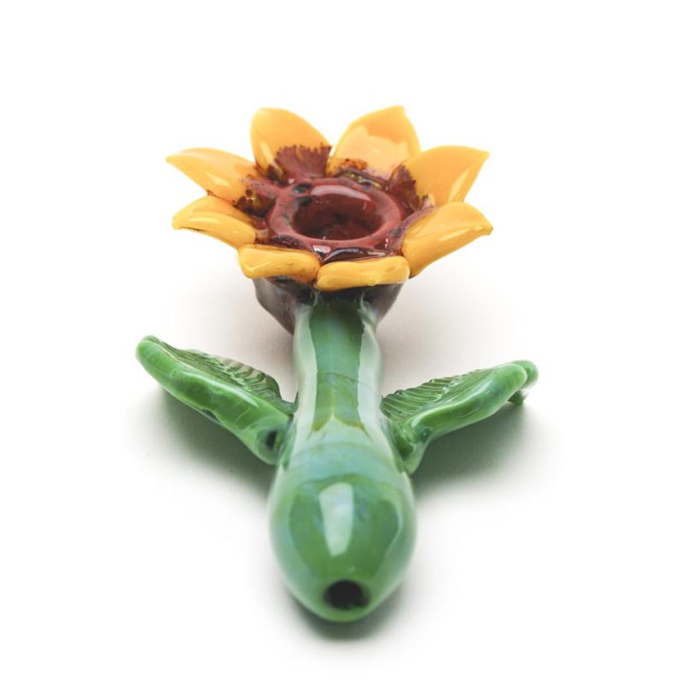 Empire Glassworks Sunflower Sherlock Hand Pipe | back view
