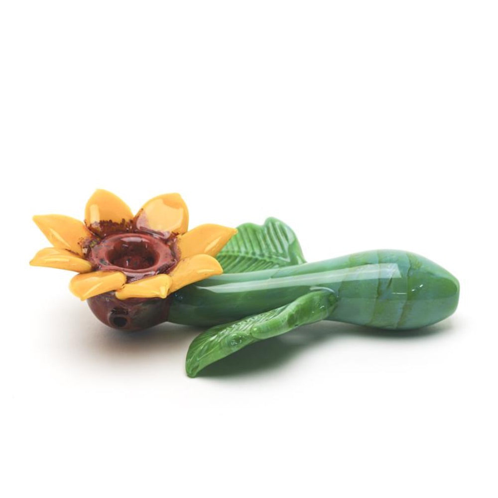 Empire Glassworks Sunflower Sherlock Hand Pipe | side view 3