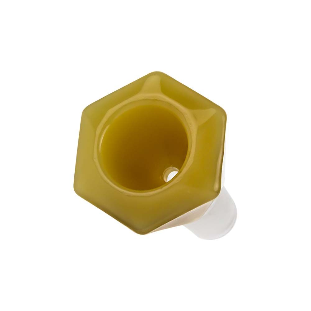 Colored Glass Diamond Shaped Herb Bowl | Male Joint | Topaz