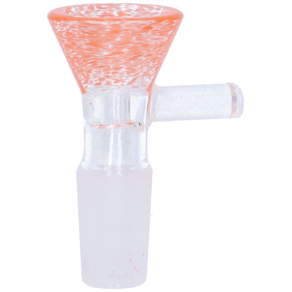 Glass Herb Bowl with Colored Frit Finish | 14.5mm | Orange | Side view 1