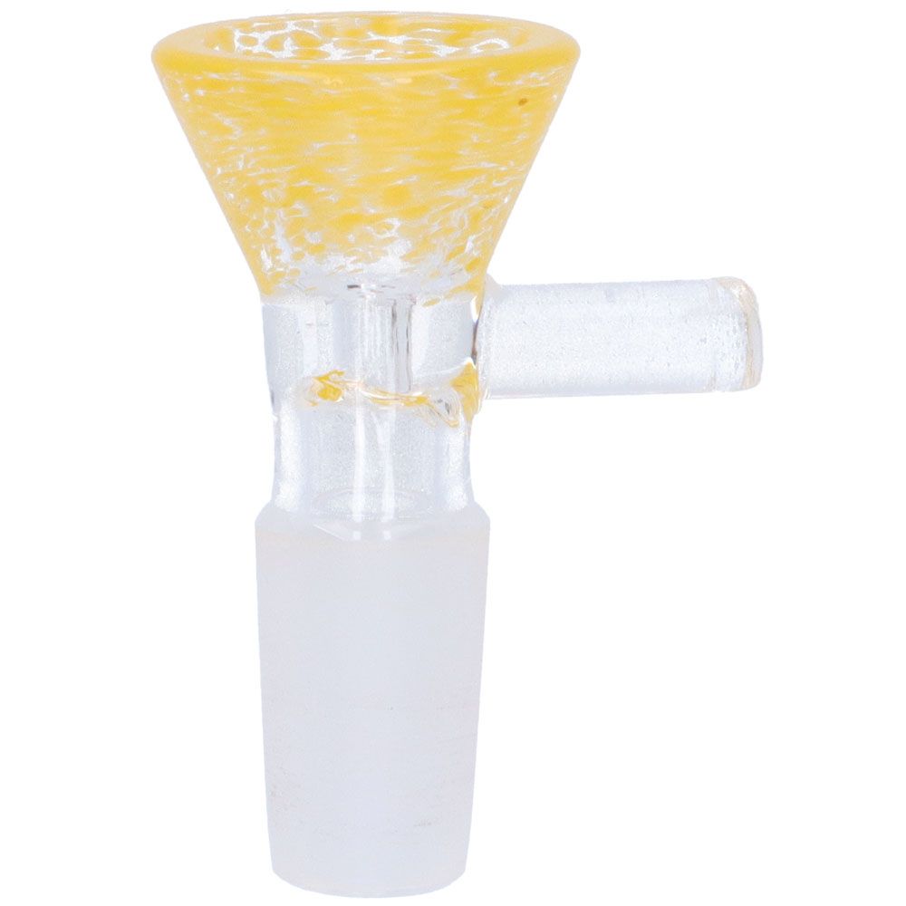 Glass Herb Bowl with Colored Frit Finish | 14.5mm | Yellow | Side view 1