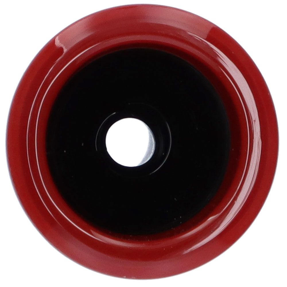 Glass Herb Bowl with Colored Rim | 14.5mm | Red | Top view