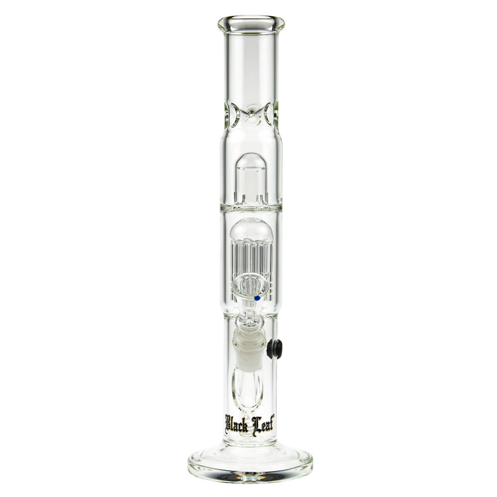 Black Leaf - ELITE Cylinder 6-arm Perc Bong with Carb Hole - Front View