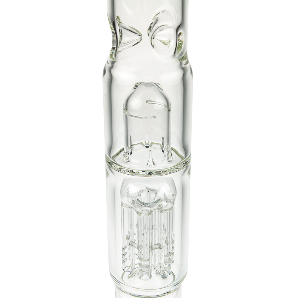 Black Leaf - ELITE Cylinder 6-arm Perc Bong with Carb Hole - Splash Guard and Tree Percolator
