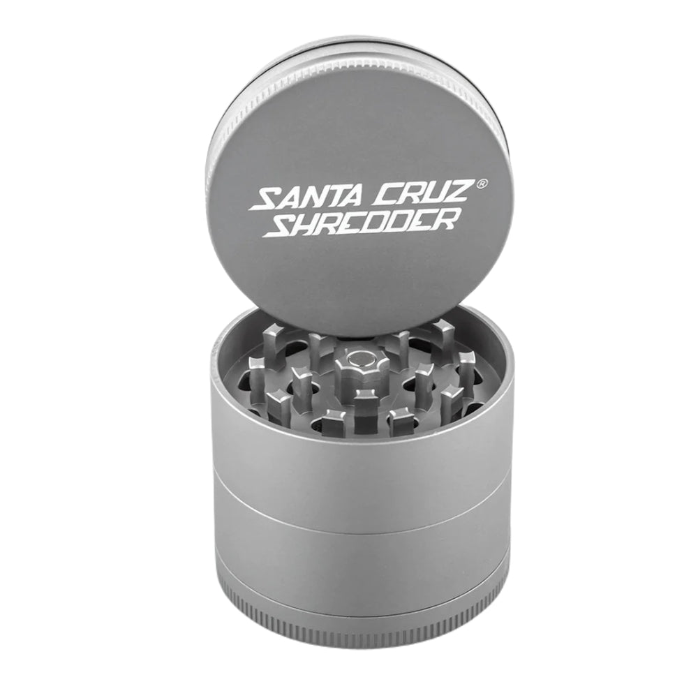 Santa Cruz Shredder Aluminum Herb Grinder | Large | 4-Part | Grey | Open