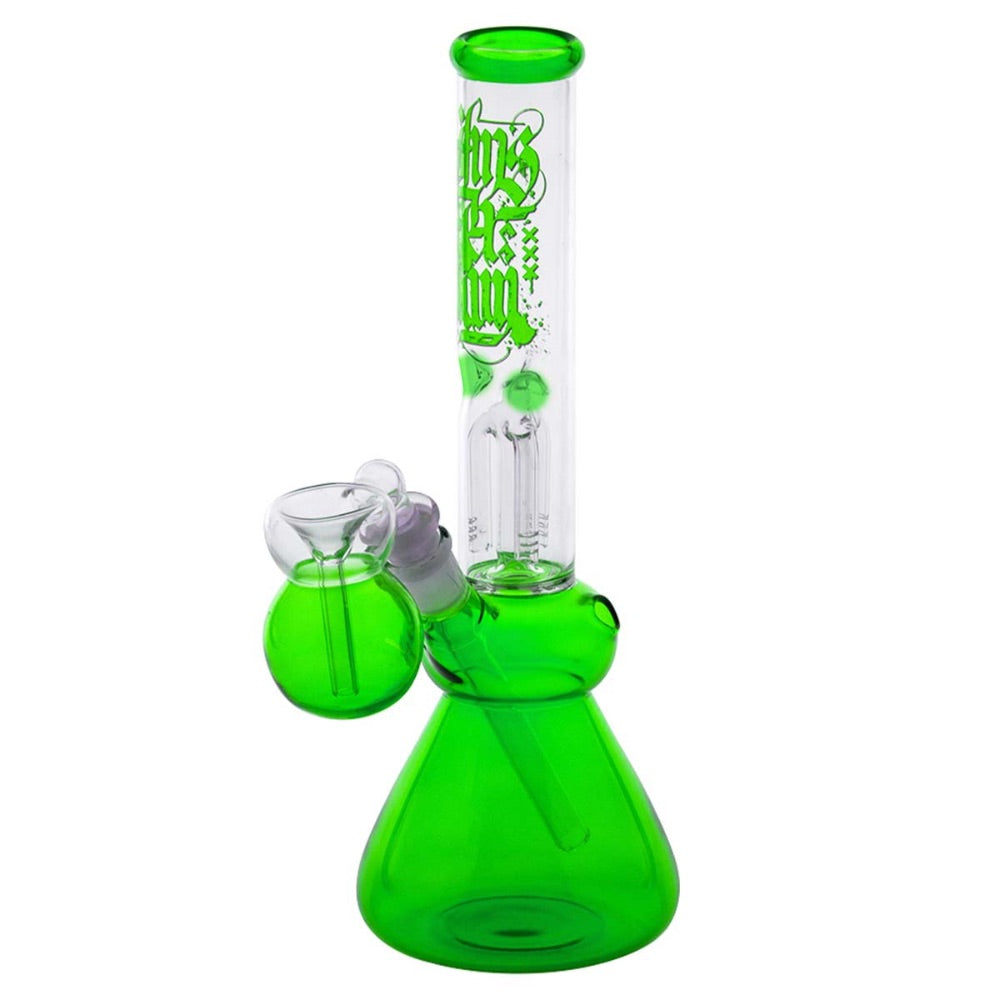 Amsterdam Glass Leaf Tree Perc Ice Bong | Green