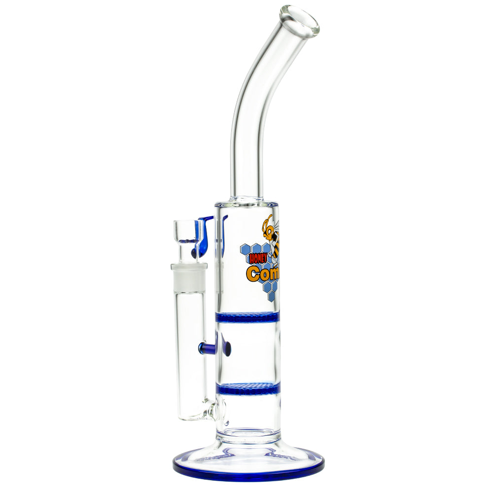 Black Leaf - Glass Bong with Double HoneyComb Disc Perc - 36cm - Side View 4