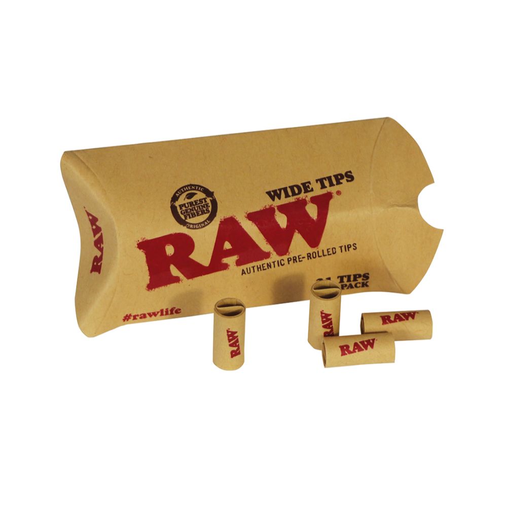 RAW Wide Pre-Rolled Filter Tips | Pack of 21 - Ready for Use
