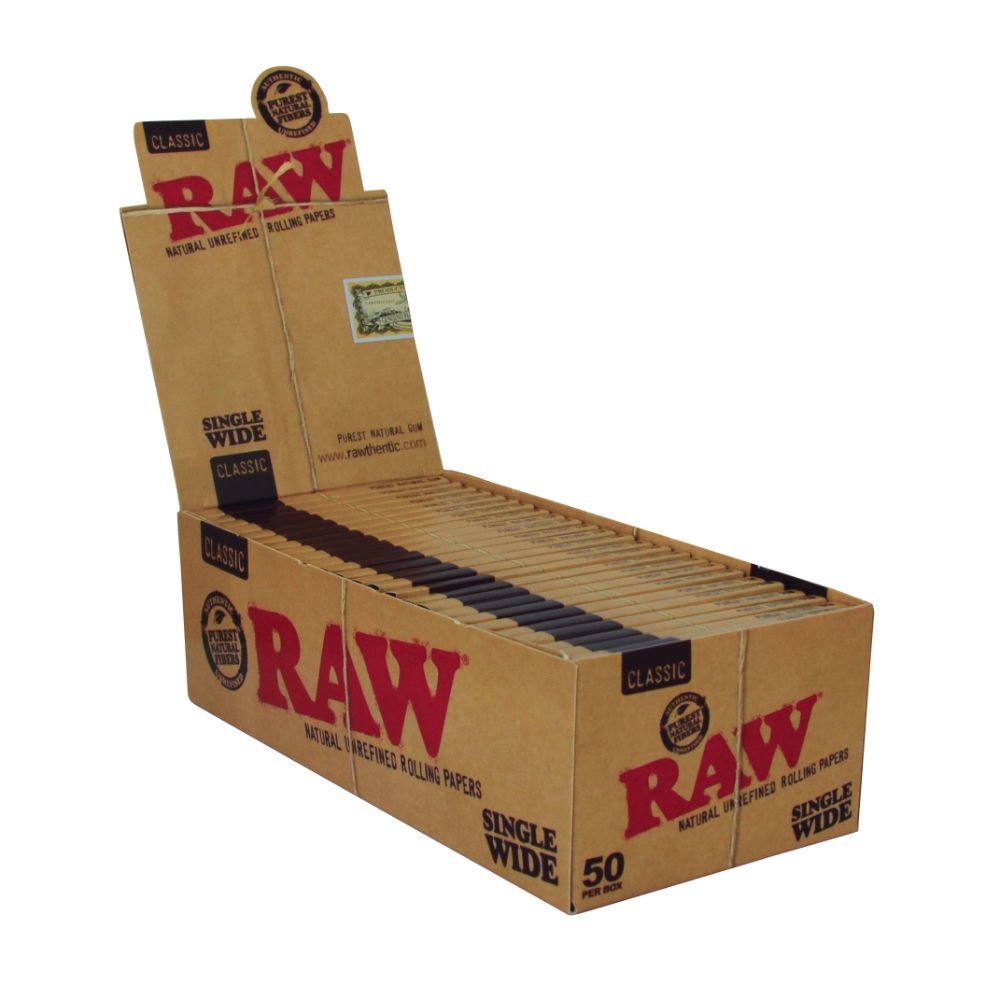 Raw Single Wide Single Window Rolling Papers | Box of 50