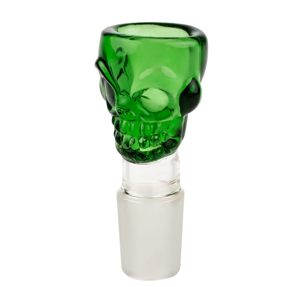 Colored Glass Skull Bowl | Small | Green | 18.8mm