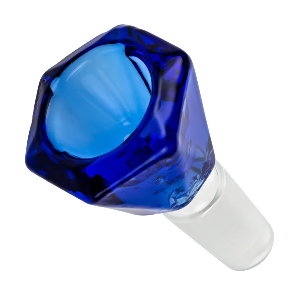 Glass Diamond Herb Bowl | Blue | 14.5mm - Top View