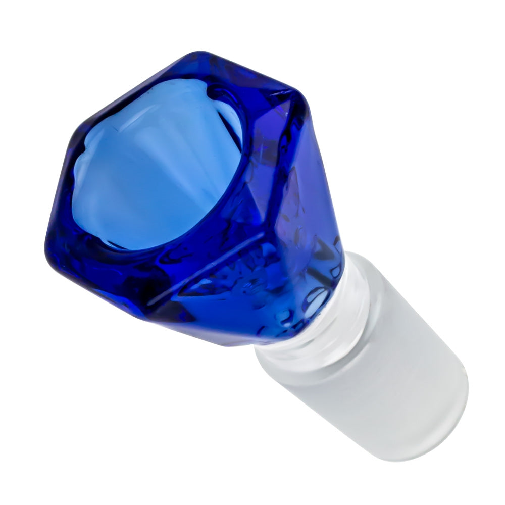Glass Diamond Herb Bowl | Blue | 18.8mm - Top View
