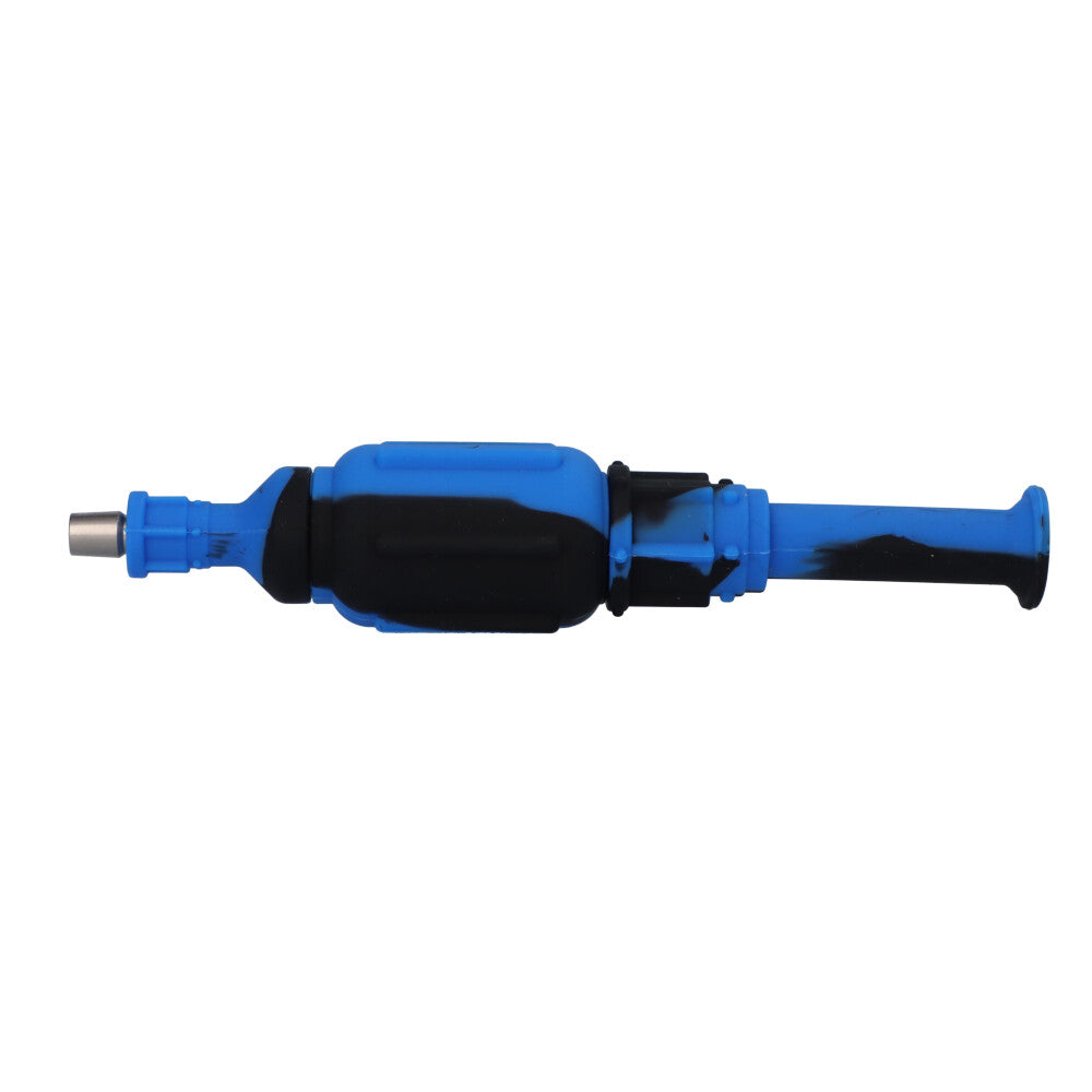 Multi-Colored Silicone Nectar Collector | 8 Inch | Black/Blue