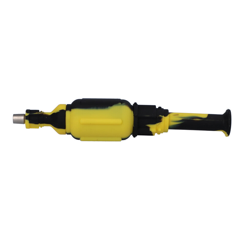 Multi-Colored Silicone Nectar Collector | 8 Inch | Black/Yellow