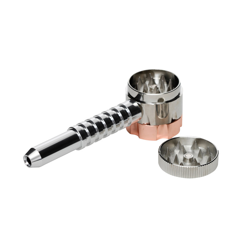Six Shooter Pipe Copycat with Grinder - magnetized lid on grinder