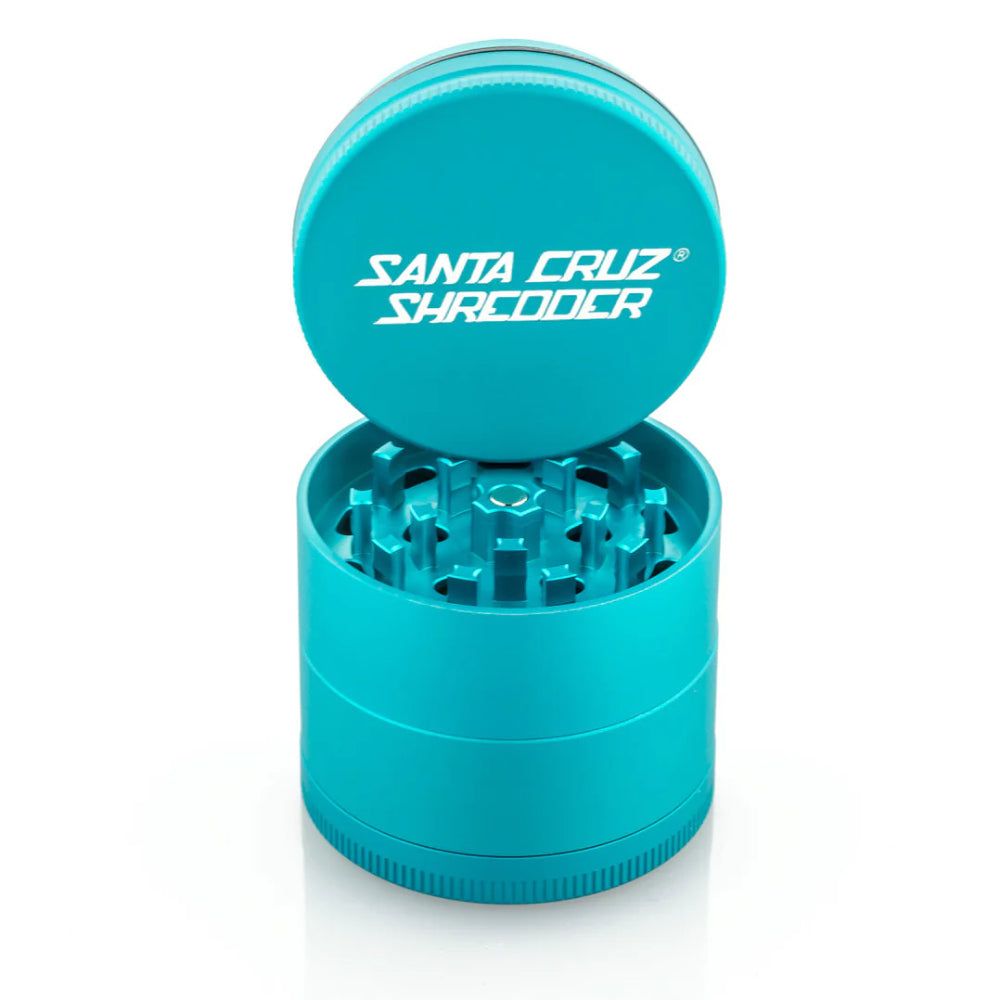Santa Cruz Shredder Aluminum Herb Grinder | Medium | 4-Part | Teal