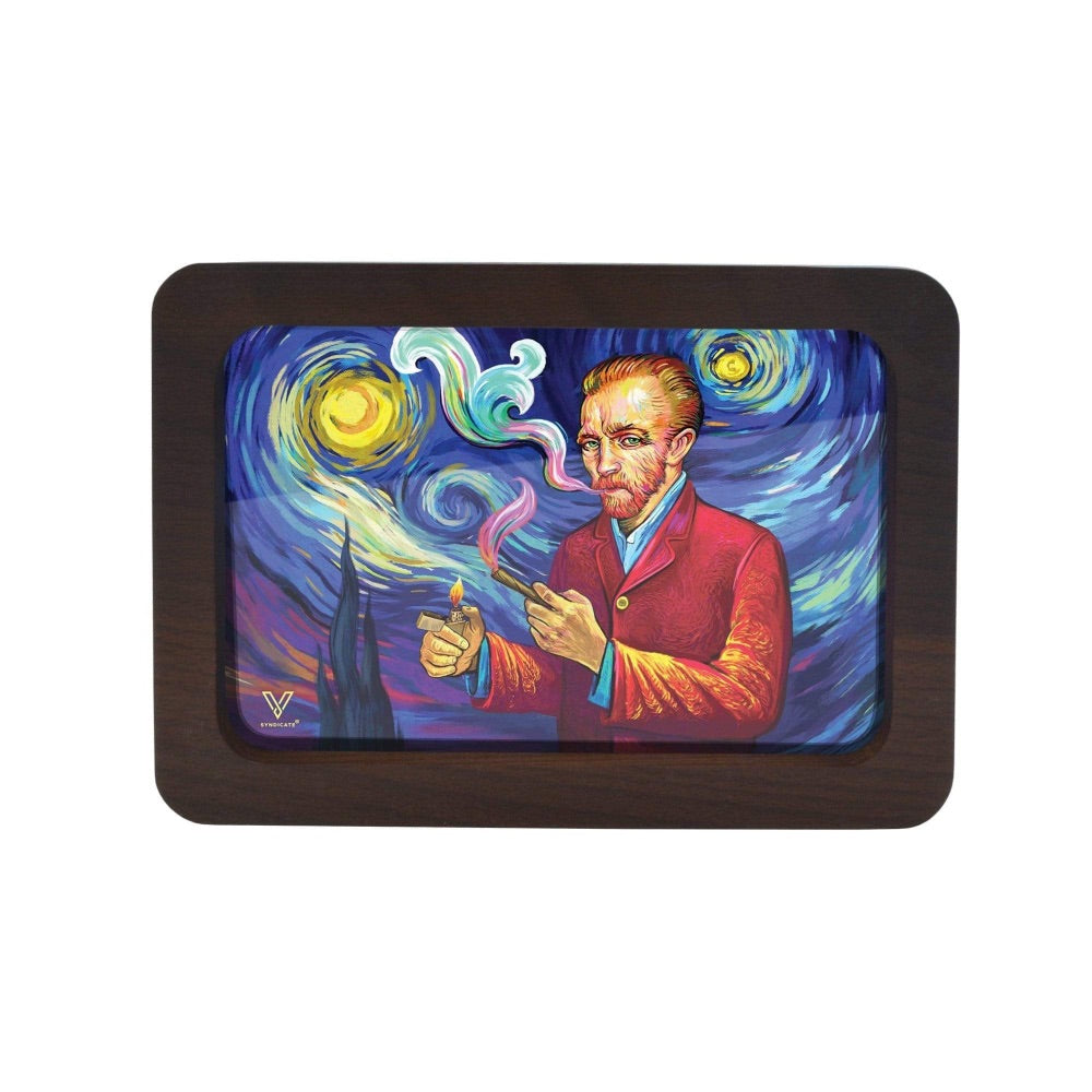 V Syndicate 3D High Def Wood Rolling Tray | Small | Smoky Night