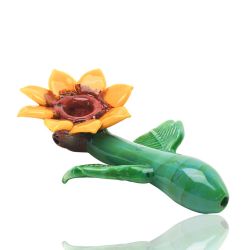 Empire Glassworks Sunflower Sherlock Hand Pipe | side view 1