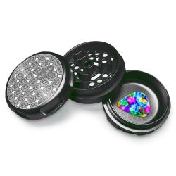 Bake Sale 3-Part Aircraft Grade Aluminum Whole Donut Grinder | Black | donut pattern