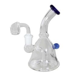 Black Leaf Bell Dab Rig with Hole Diffuser | Blue