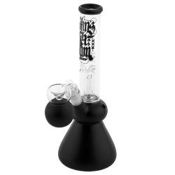 Amsterdam Glass Leaf Tree Perc Ice Bong | Black | side view 1