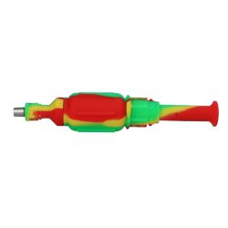 Multi-Colored Silicone Nectar Collector | 8 Inch | Rasta