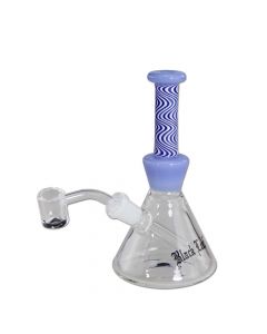 Black Leaf Colored Wavy Dab Rig | Blue